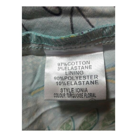 Lindy Bop Dress Turquoise Blue Floral Print Pinup Swing Dress Size 10 - Picture 8 of 11